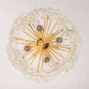 Chandelier in gilded brass and crystal glass, Germany, 1970s