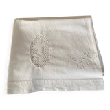 Embroidered cotton/linen sheet