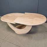 Vintage two tier travertine coffee table, 1970s