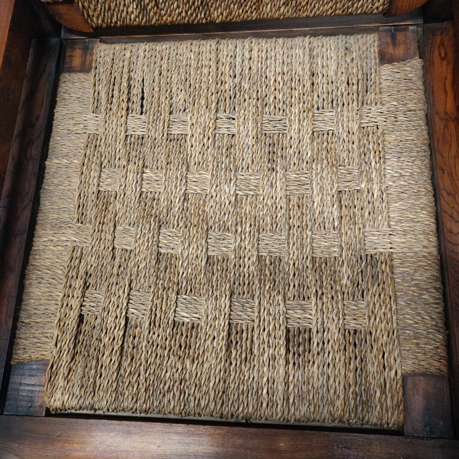 Wooden and rope armchair