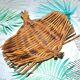 Vintage fruit bowl - woven rattan basket 1960-1970 Boho nature decor
