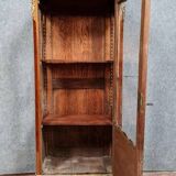 Parisian Louis XV style display case in precious wood marquetry circa 1850