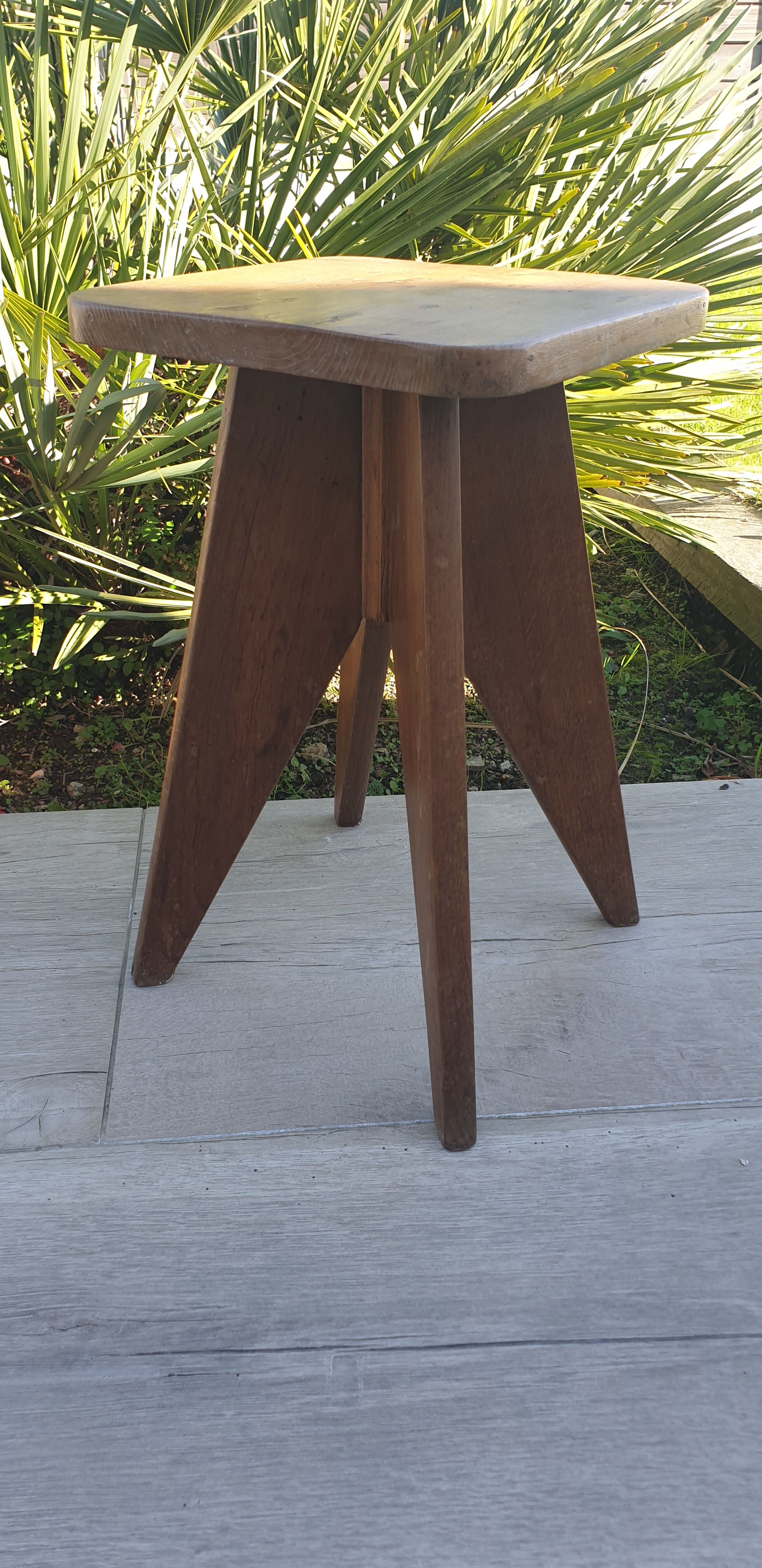 Stool Wood Feet compass