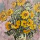 Tableau nature morte aux tournesols huile sur toile années 60/70