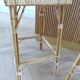 Lot of 3 Maison Louis Drucker light Manila rattan bistro high chairs.