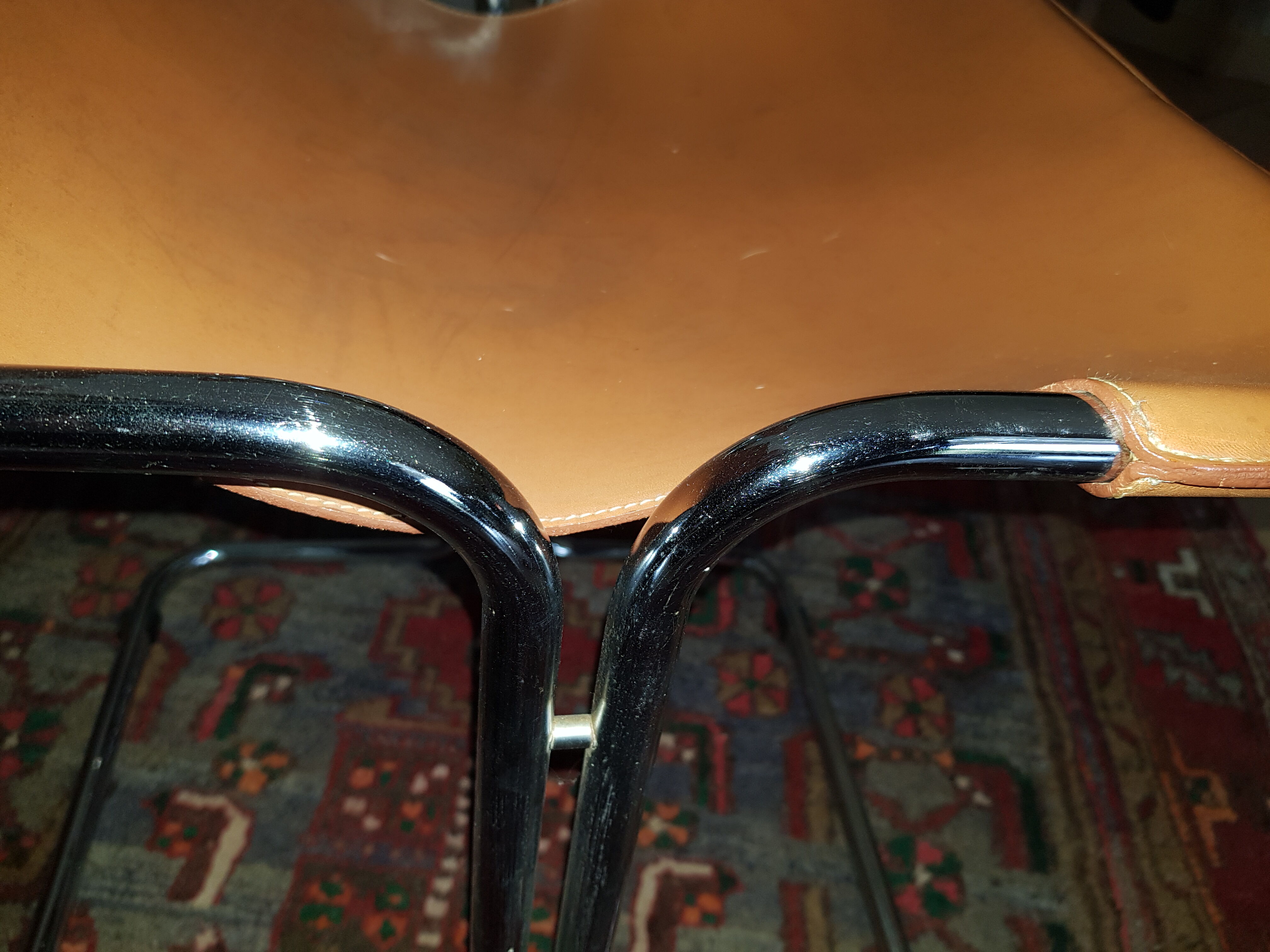 Leather and chrome chairs 1970