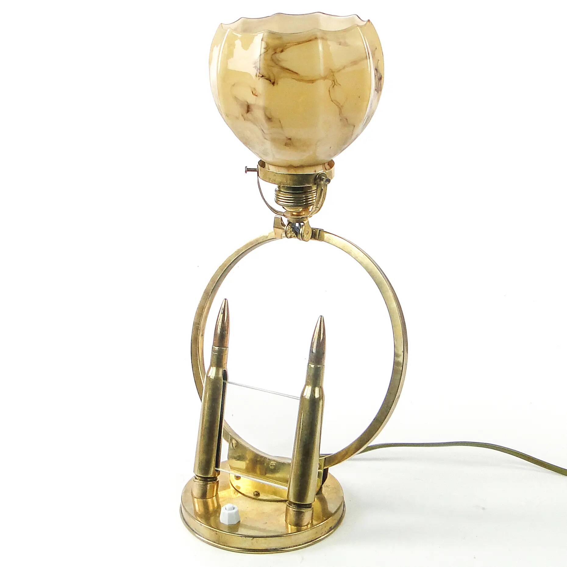 Art Deco table lamp, brass, glass, Germany, 1930s