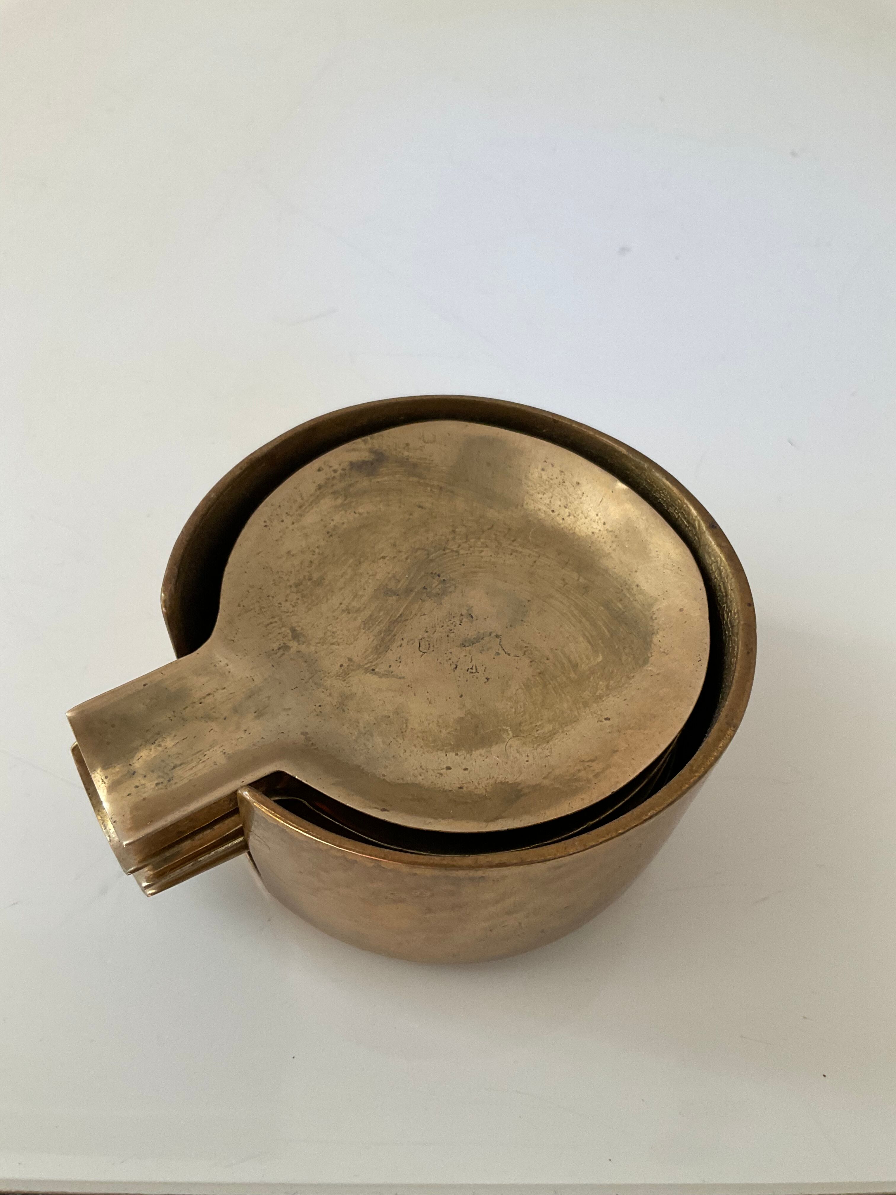 Series of bronze ashtrays from the 50s