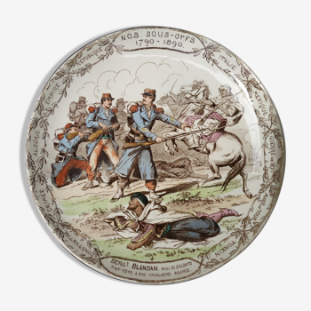 Ancienne assiette parlante de collection - série  nos Sous-Offs 1790 -1890 n°4