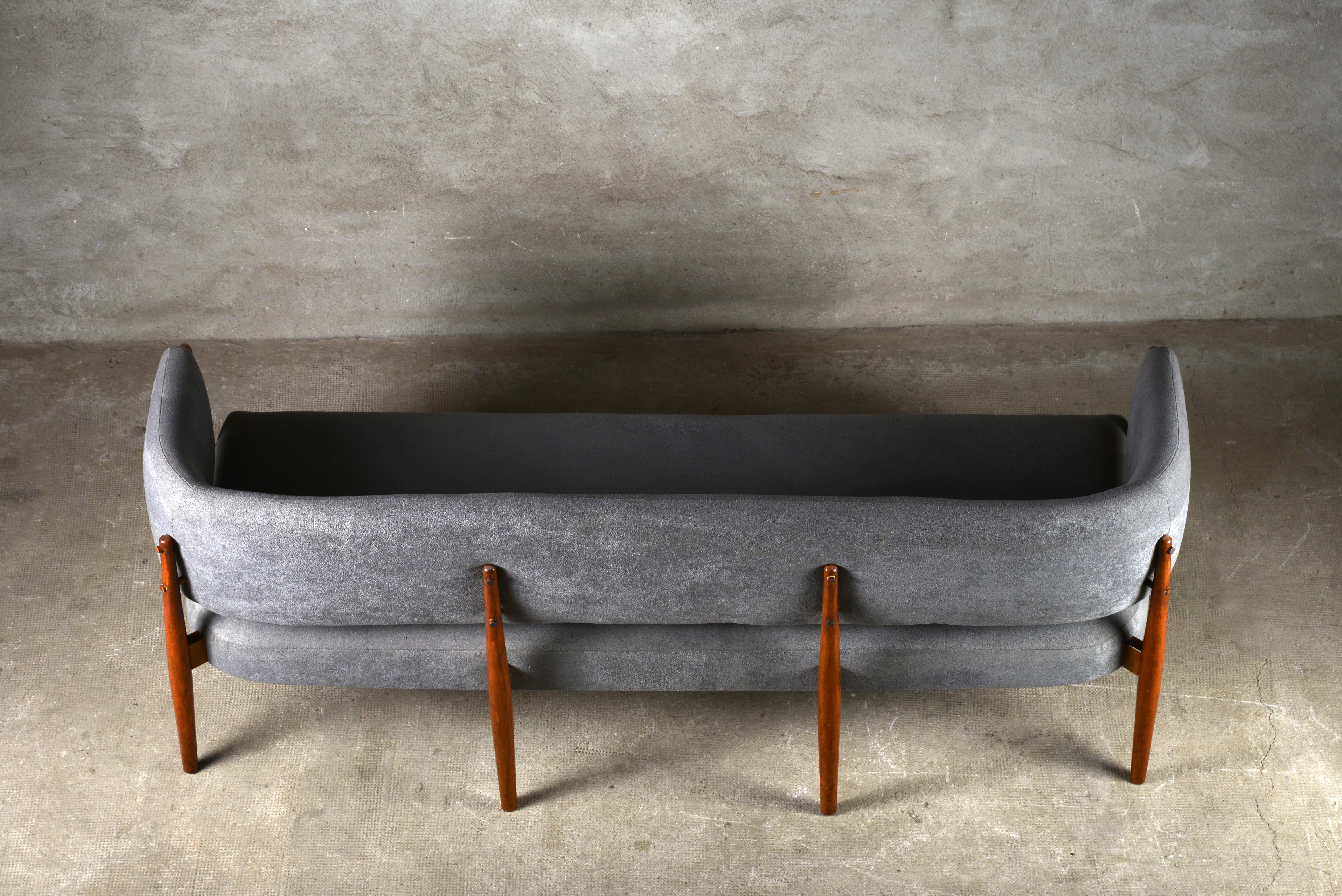 Scandinavian sofa teak and fabric