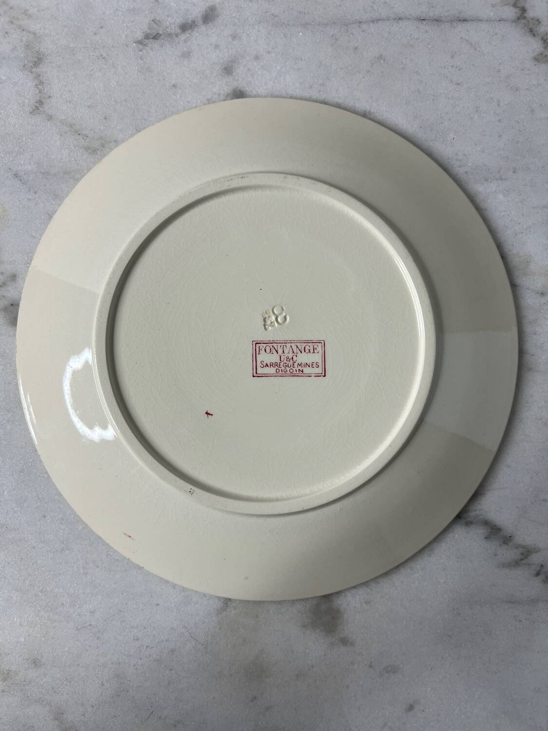 Set of 5 flat ironstone plates Sarreguemines Digoin