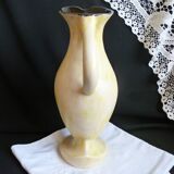 Signed table water pitcher with abstract decoration / modernist table jug.