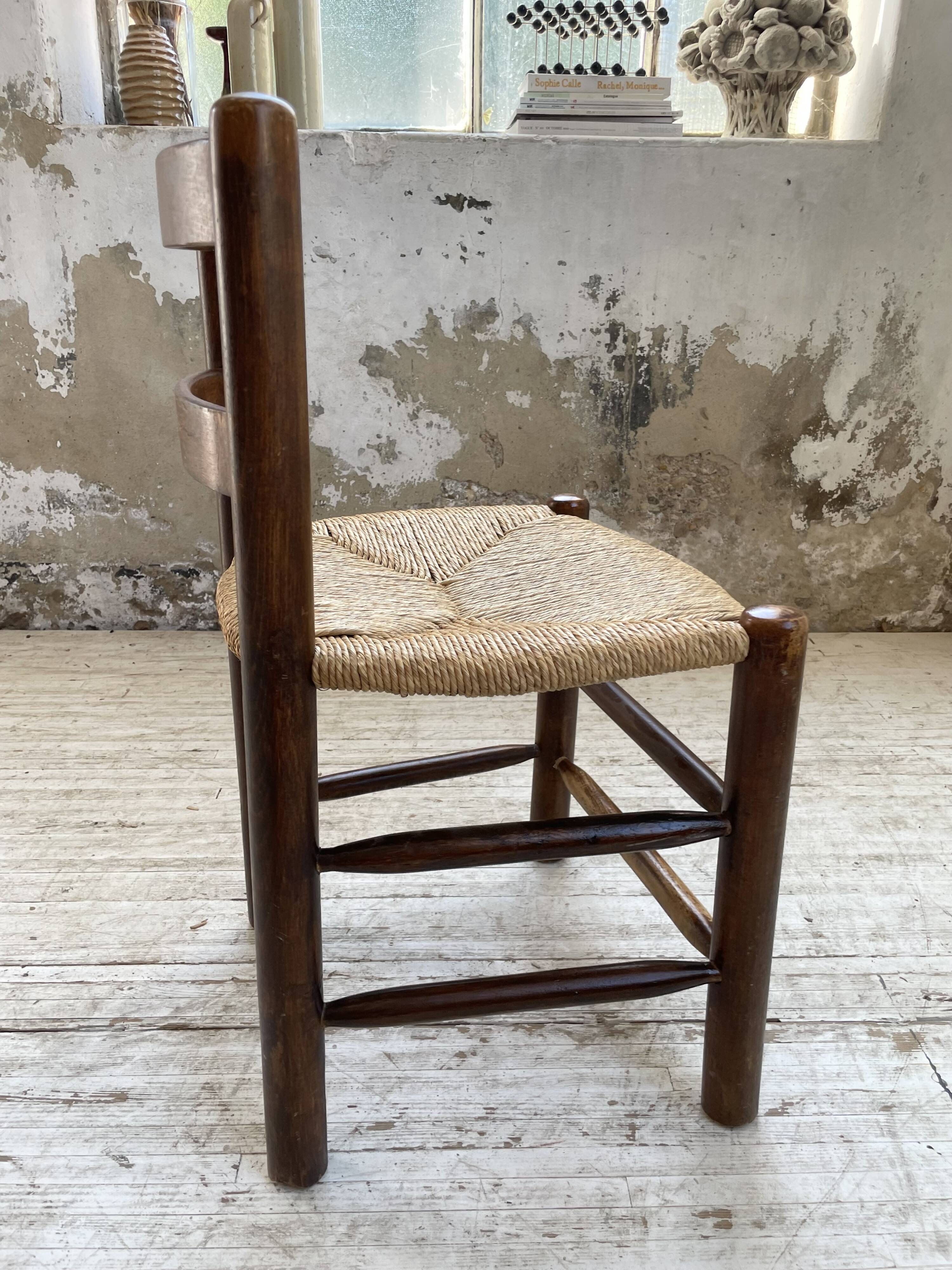 6 straw and oak chairs, mountain furniture