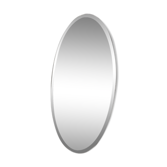 Miroir ovale biseauté XL vintage 59x114cm
