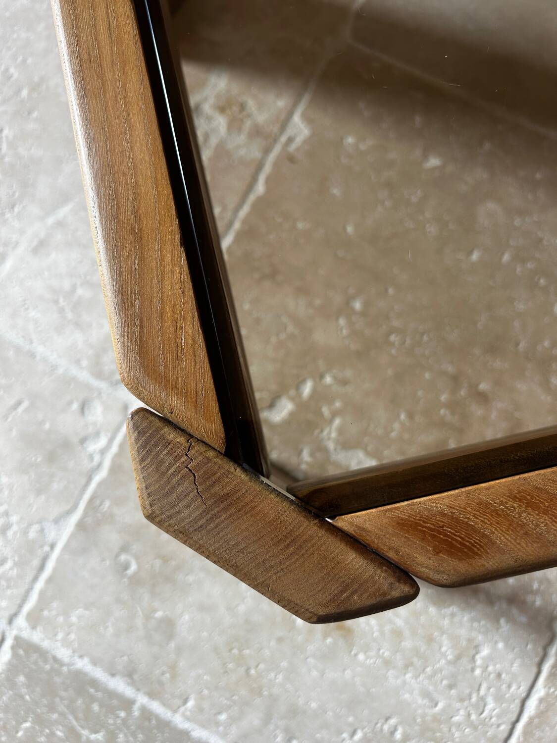 Wood and smoked glass coffee table