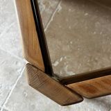 Wood and smoked glass coffee table