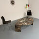 Sculptural coffee table eye veined marble Italian design 1970s