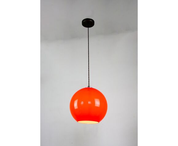 Mid Century Red Glass Hanging Lamp Selency Mid Century Red Glass Hanging Lamp, Red Glass Hanging Lamp
