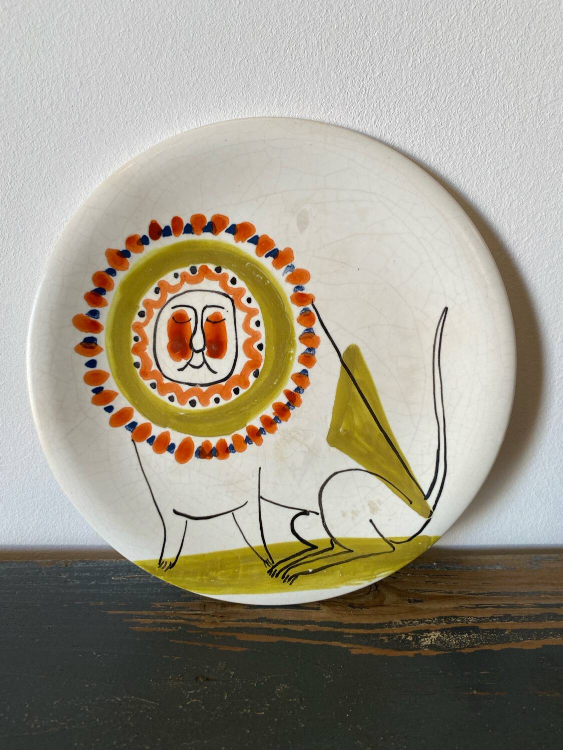 Small lion plate Roger Capron, Vallauris