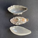Gravy boat or oyster butter dish – Maurice Gouaillé – Silver plated metal & satin glass