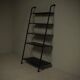 Postmodern freestanding perforated steel shelving unit 1980s
