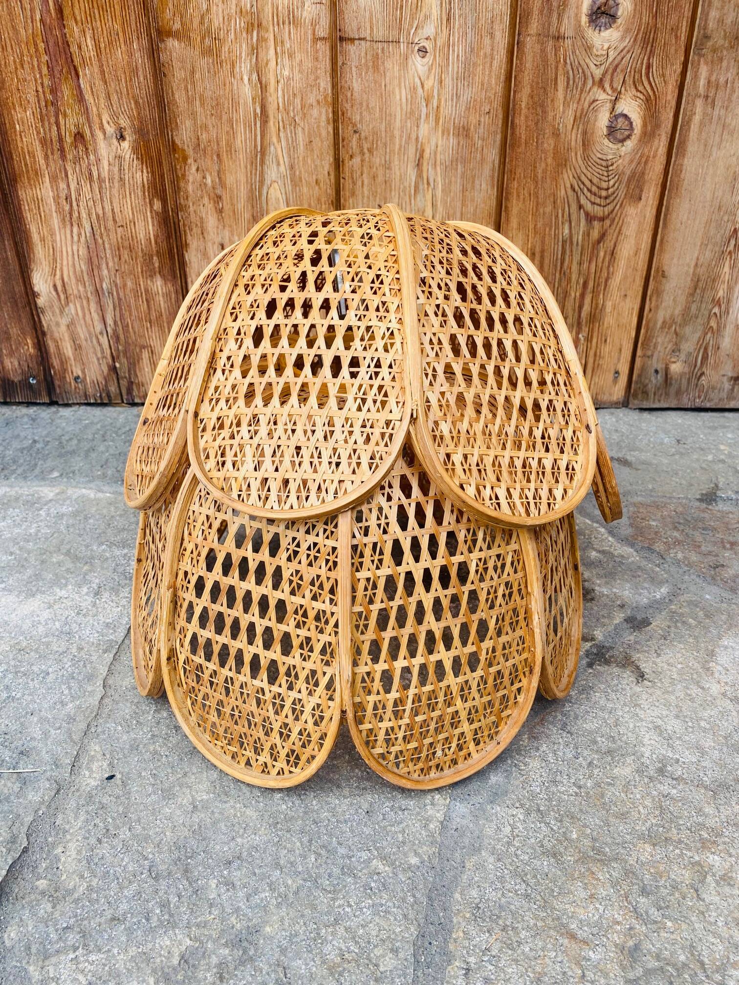 Paire de Suspension en rotin vintage