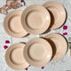 6 assiettes creuses rose digoin sarreguemines