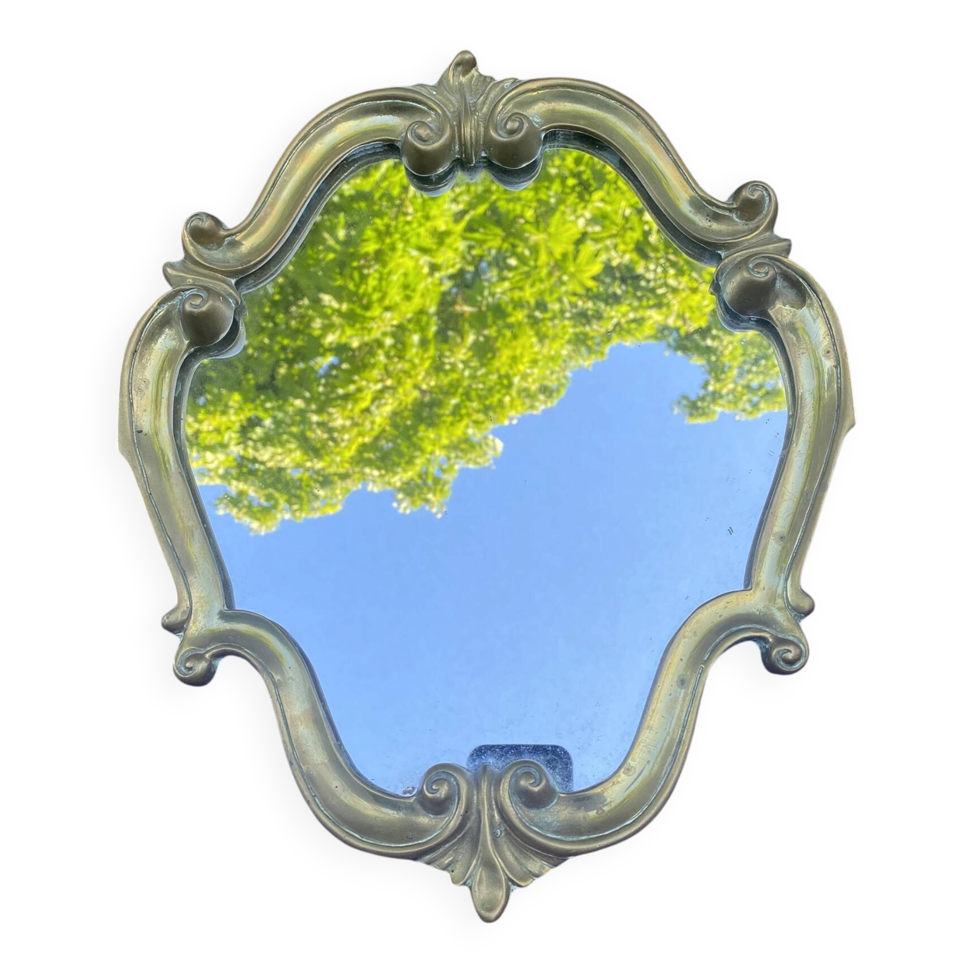 Brass mirror 29.5X35.5 cm