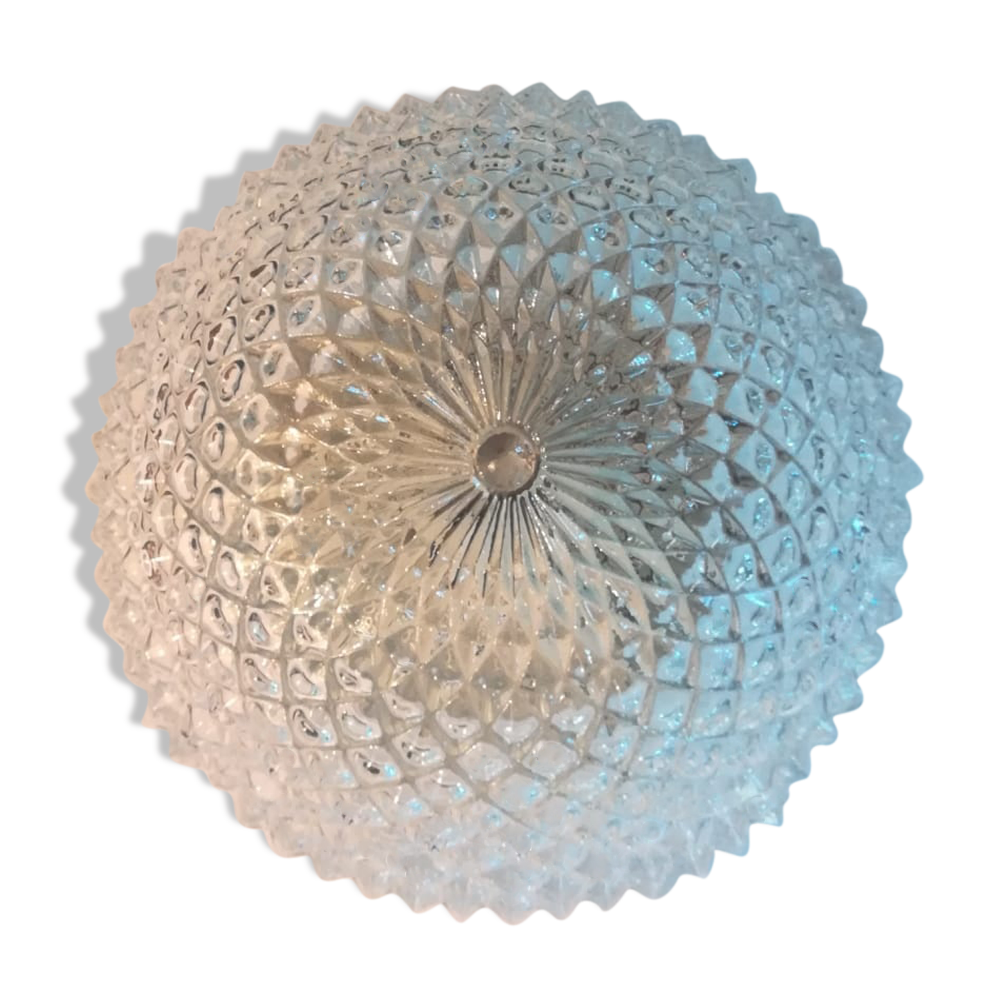 Cast glass ceiling lamp