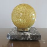 Glass lamp Clichy yellow and marble years 30/40
