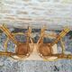 Bamboo tiki bar and two stools