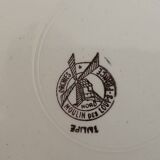 Old earthenware hollow plates Moulin des loups Orchies vintage tulip model