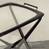 Cesare Lacca 1950 Italian Bar Cart with Brass Wheels