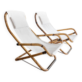 Set of 2 Italian deck chairs 1960s