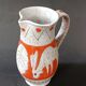 Vase pichet en sgraffito Fratelli Fanciullacci Italie décor cerfs vintage