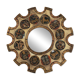Spanish Zodiac Sunburst Mirror with Sculpted Red Giltwood Frame, Arnolfini, 1950s