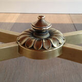 Rectangular coffee table in brass and black lacquered glass