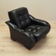 Black armchair, Italian design, 1980s, manufacture: Italy