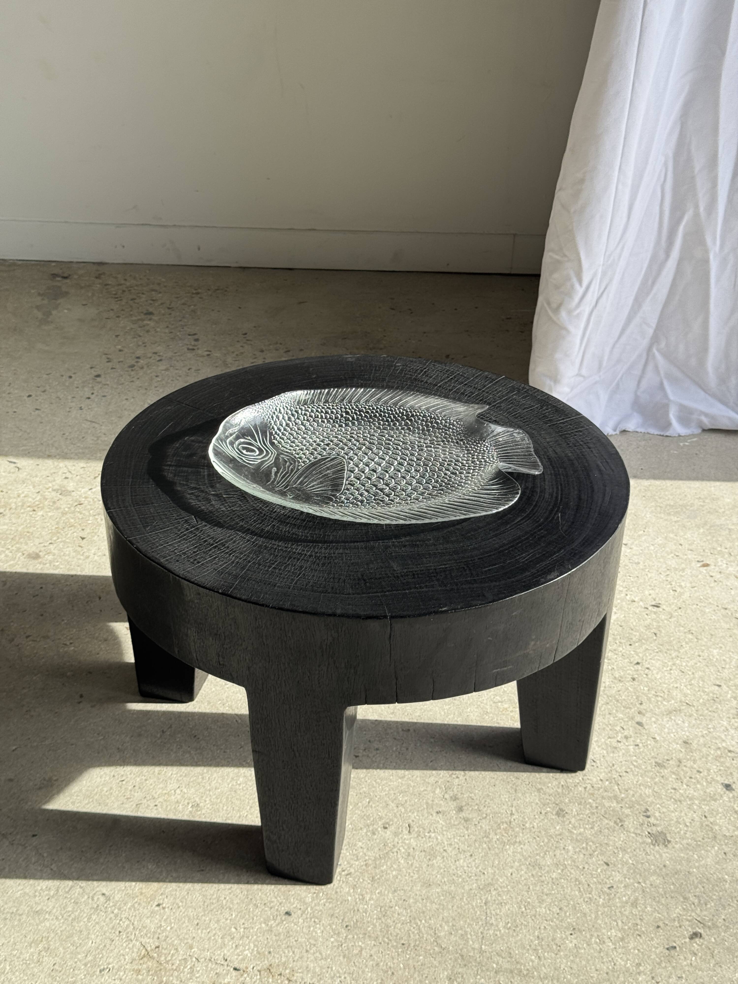 Large fish plate transparent glass Arcoroc vintage L38.5