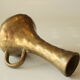 Solid  heavy brass vase in typical brutalism style