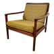 Old Scandinavian design armchair in vintage teak year 60
