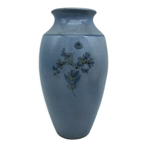 Vase en céramique bleue