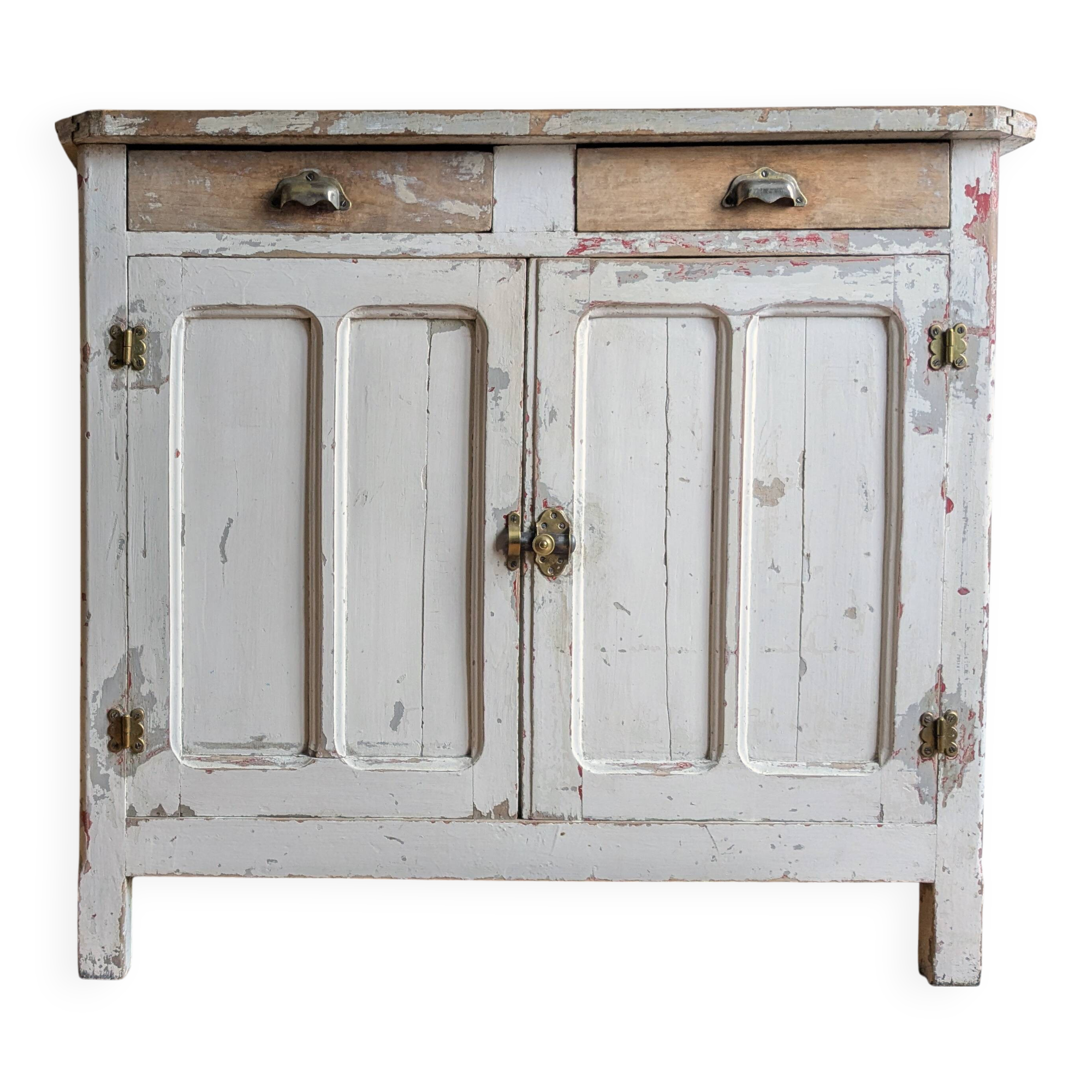 Vintage Parisian sideboard in its original patinated paint.