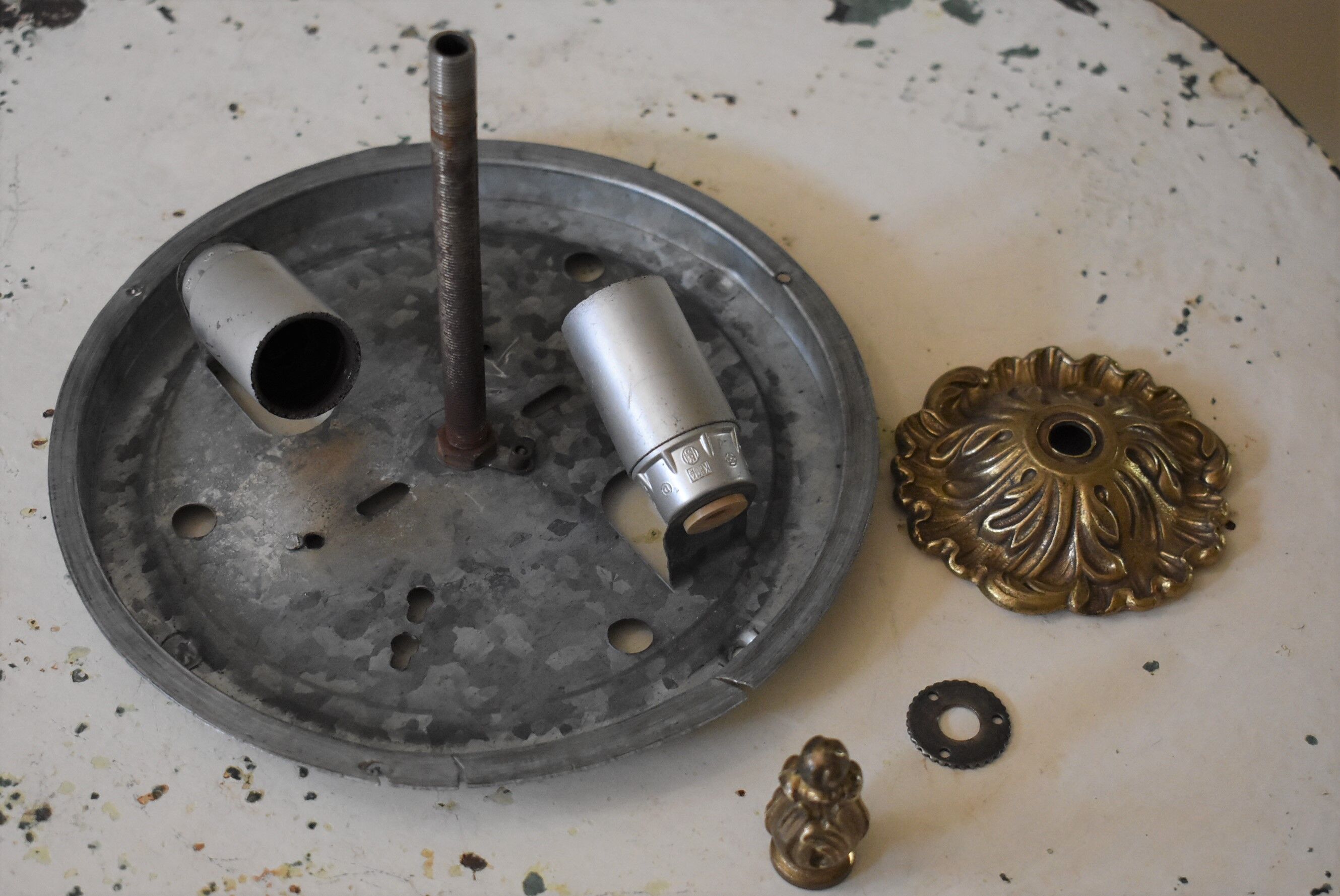 Ceiling lamp brass and vintage glass Foundry Ghidini