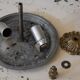 Ceiling lamp brass and vintage glass Foundry Ghidini