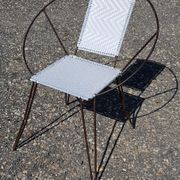 Vintage black metal armchair