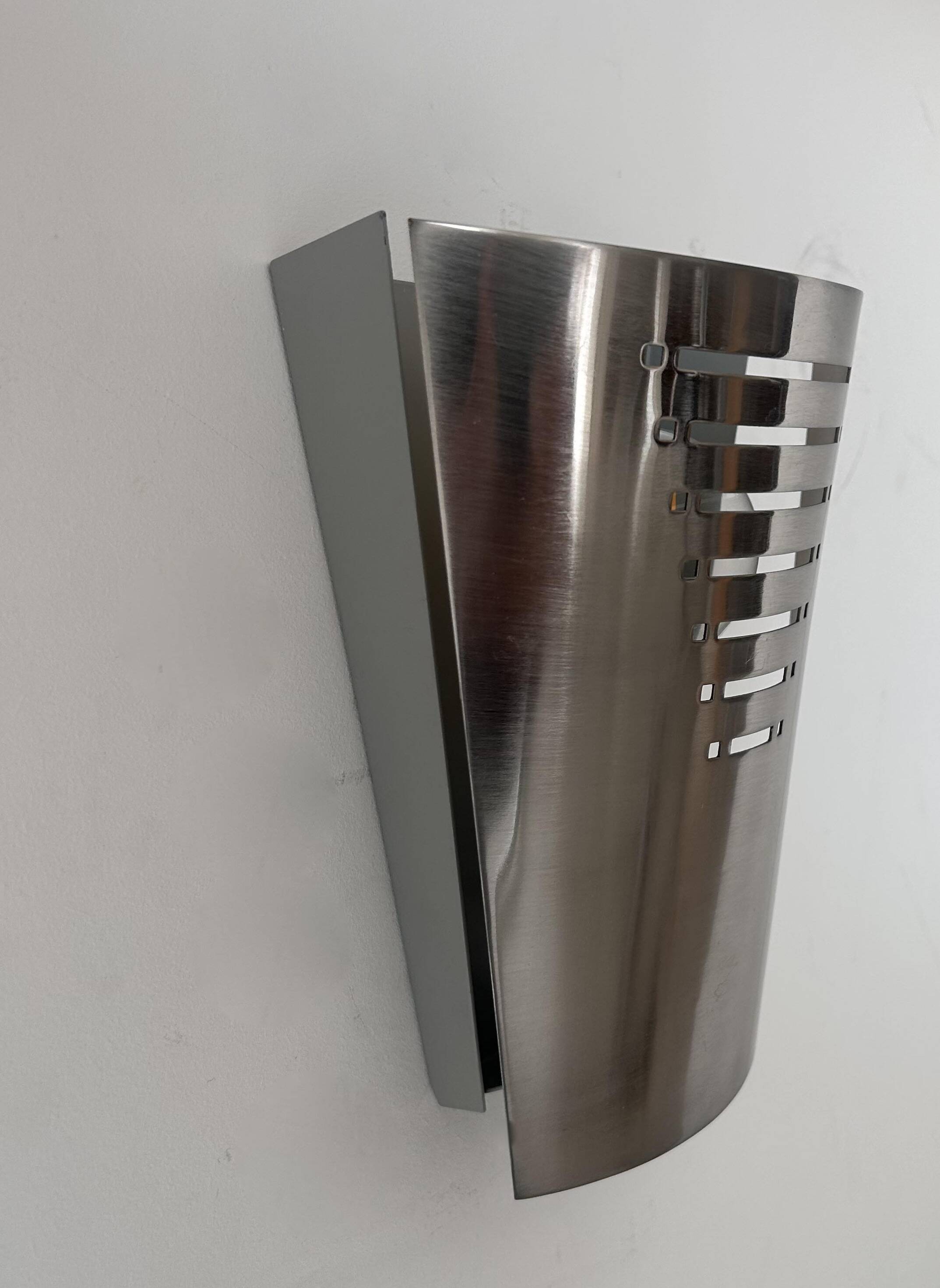 Vintage brushed metal wall lamp, Germany 1980s