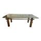 Table basse métal et verre années 70