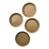 4 assiettes a dessert céramique atelier d'art sarreguemines, france 1970