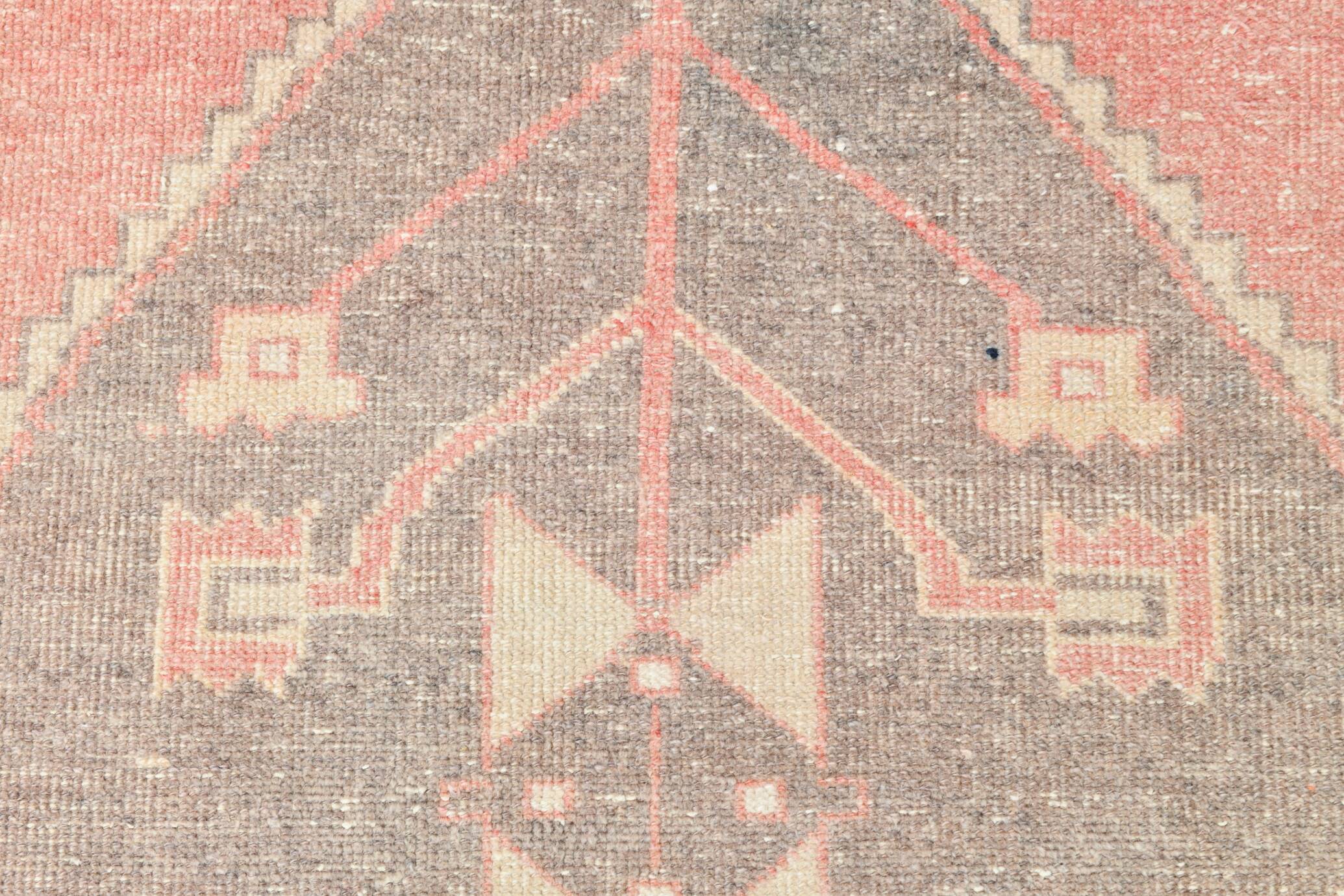 2x8 Soft Pastel Red Turkish Vintage Runner Rug, 78x246Cm FREE SHIPPING